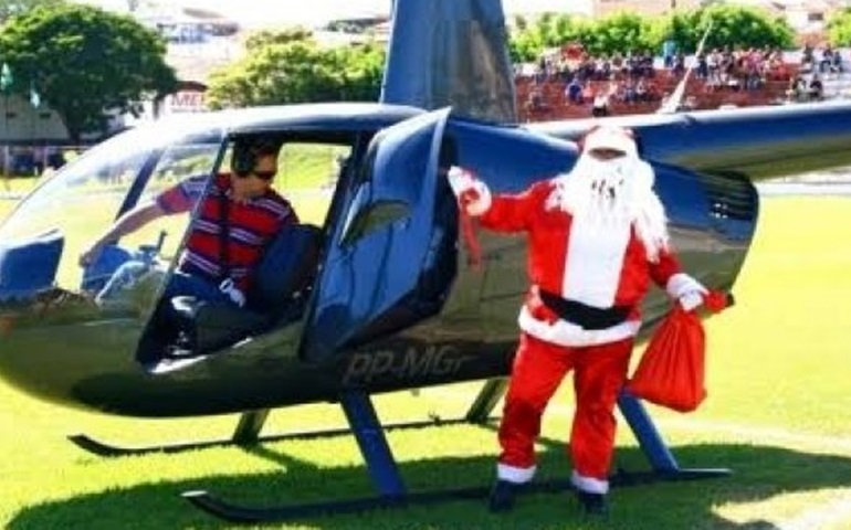 Papai Noel chega de helicóptero neste sábado em Avaré
