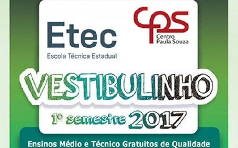 Inscrições para o Vestibulinho 2º Semestre da ETEC Avaré vai até 12 de maio