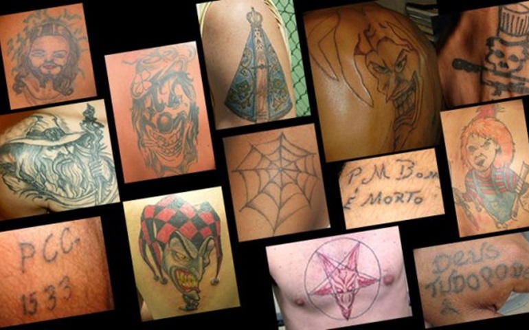  Tatuagens em bandidos podem indicar os crimes